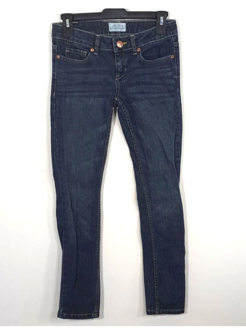Aeropostale Size 00 Bayla Skinny Jeans Blue Low Rise Stretch Casual Denim Pants